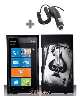   SKULL PROTECTIVE COVER HARD SKIN CASE+CAR CHARGER for NOKIA LUMIA 900