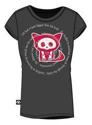Skelanimals Kit Cat Word Spiral Baby Doll T Shirt Black