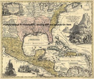 1759 MAP OF NEW SPAIN SPANISH COLONIES AMERICA CUBA