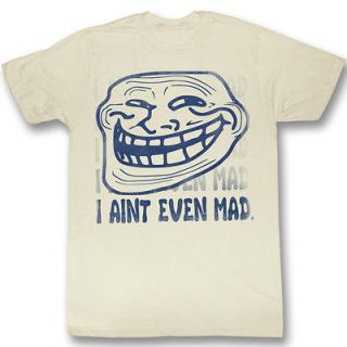 You Mad U I Aint Even Mad Troll Face Funny Adult Vintage White T Shirt