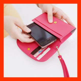   Wrist Wallet Pouch Wristlet for Cell Phone iphone Galaxy S   Ribbon