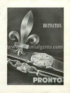 1950s Pronto Watch Le Noirmont Rodana Lengnau Swiss Advert