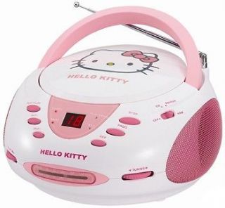 HELLO KITTY Portable Stereo CD Player and AM FM Radio COMBO Pink/White 