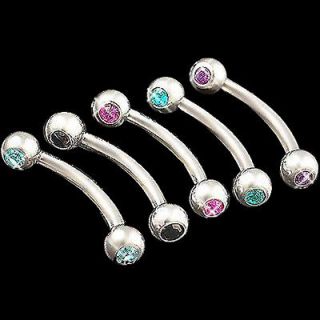   16 Inch 8mm Curved Eyebrow Tragus Bar Ear Ring Body jewelry Lot ANLE