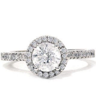 40CT Genuine Diamond Halo Engagement Ring 14K White Gold Pave Thin 