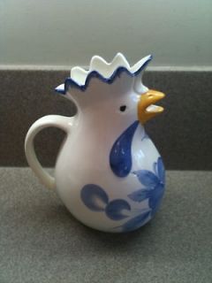 ITALIAN CERAMIC POTTERY ROOSTER PITCHER ITALY