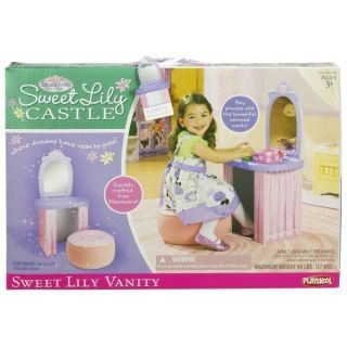   Dream Town Sweet Lily Vanity with Mirror Rose Petal Cottage Castle