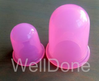 BODY 1 XLARGE + 1 NORMAL MASSAGE CUPS VACUUM CUPPING SILICONE; SET 