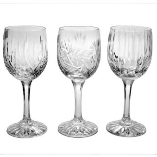 Cut Crystal Wine Glass Set of 6 Glasses Pinwheel or Watford or Regency