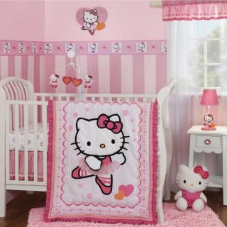 Hello Kitty Ballerina 4 Piece Crib Bedding Set with Bumper by Bedtime 