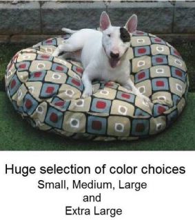   Round Pillow Pet Dog Bed Poly Cedar Fill SMALL MEDIUM LARGE XL NEW