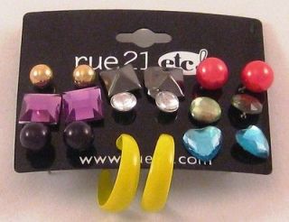 NEW SET OF 9 PAIRS OF EARRINGS BY RUE 21 #E1025