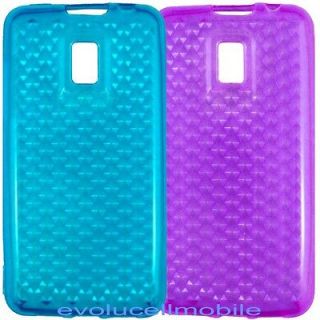 For LG OPTIMUS 2X P990 Purple Gel +Blue Gel cell phone case cover 