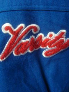 Kid Certified   Reversible Blue Wool & Red PVC Boys Varsity Coat 