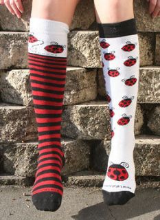   Striped Knee Socks, Red, Black, Cheer, Dance, Soccer, Softball