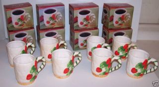 Lot Of 8 Strawberry Ceramic Mugs Seasonal Decor