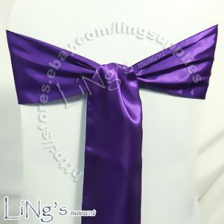   Wedding Party Banquet 6x108inch Satin Chair Cover Sash Bow COLORS