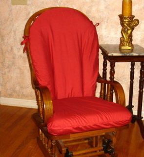 SlipCovers for Glider Rocker   Rocking Chair Cushions  Red Cotton 