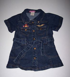 LIL MS Hollywood Girl baby dress size 6/9Mos blue denim
