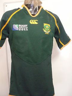 SOUTH AFRICA 2011 RWC S/S HOME TEST RUGBY JERSEY BY CANTERBURY MEDIUM 