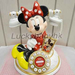   Disney Mickey Minnie Mouse Antique Home Phone Telephone Figure in box