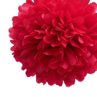   My Cupcake 5 Inch Red Tissue Paper Pom Poms Christmas Decorations