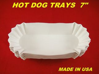 100 Hot Dog Tray Holders Paper Fluted Bakers and Chefs Brand NEW