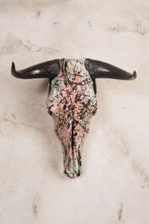 Cow Skull Painted by Ben Walker, bull skull, cow skull, cowboy, steer 