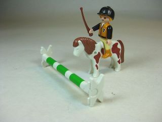 Playmobil Boy Figure Horse Jockey Ridng Pony with Show Jump