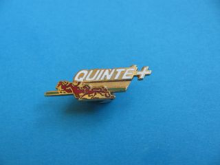 Quinte + Pin Badge. Horse Racing, Jumping, Sulky trotting. VGC. Hard 