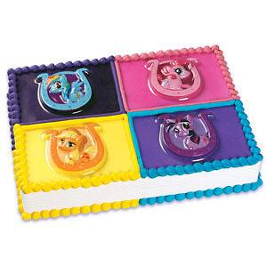 My Little Pony Pop Top Cake toppers Horseshoe 4 pc set party supplies