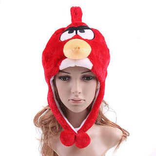 HAT Angry Birds Cartoon Animal Warm Hat Red NEW Cap + Earmuff 