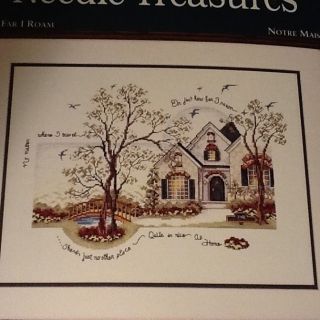   How Far I Roam Cross Stitch Kit Needle Treasures With House Trees Rare
