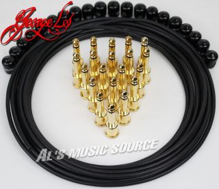   Gold Mega Guitar 155 Patch Cable Kit fits pedal board custom size