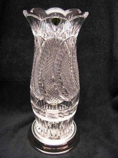   LARGE 15 WATERFORD CRYSTAL SEAHORSE HURRICANE CANDLE LAMP NEW BOXED