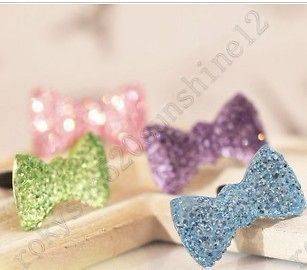   Dust Plug Cap 3.5mm Earphone Bows Bling for i Phone 3G 4S 5G HTC AA