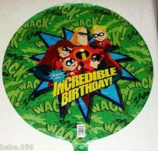 NEW THE INCREDIBLES 1 MYLAR BALLOON 18 PARTY SUPPLIES