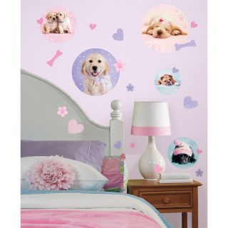 New Girls PUPPY DOG POLKA DOTS WALL DECALS Stickers