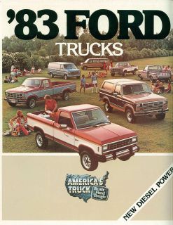 1983 Ford Trucks Full Line Brochure  Pickup,Ranger,Bronco,Club Wagon 