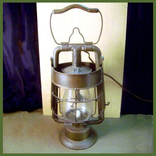 Vintage Authentic Hurricane Lamp Electric Conversion ~ Dietz King Fire 
