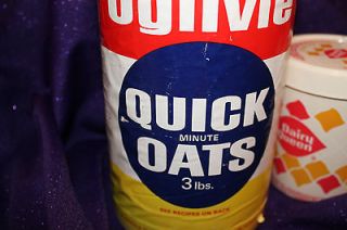  Lot Ogilvie Quick Oats Container and Dairy Queen Ice Cream Pail