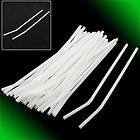 35 Pcs 8 Long White Soft Plastic Flexible Drinking Straws for Party