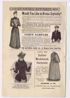 1890 Ladies Fashion  Rubber Mackintosh Dre​ssmaking Form  Vintage 