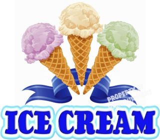Ice Cream Decal 14 Cones Cart Stand Concession Food Truck Restaurant 