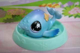 NEW LITTLEST PET SHOP PEARL BLUE WHALE AND POOL #824 FREE GIFT BOX 