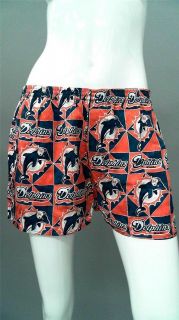 NFL Miami Dolphins Misses XL Silk Boxer Shorts Teal Orange Team Logo 