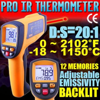 201 Digital Professional IR Infrared Laser Thermometer 0.1~1EM 