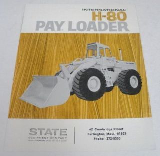International IH 1971 H80 PAY Loader Sales Brochure