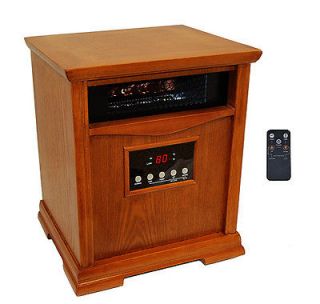   Tranquility 1500 Watts Vintage Wooden Case Portable Infrared Heater