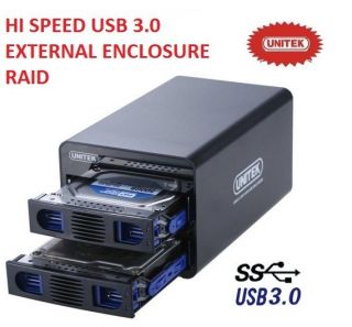 UNITEK USB3.0 External RAID USB 3.0 Hard Disk Drive Enclosure SATA 2x 